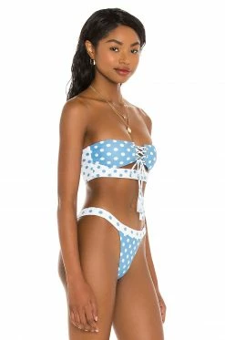 Outlet 🔥 Camila Coelho 🩱 Swimsuits & Cover-Ups Camila Coelho Andressa Top In Blue Dot 😀 -Camila Coelho Sales COEL WX86 V2