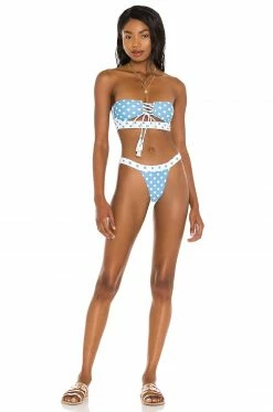 Outlet 🔥 Camila Coelho 🩱 Swimsuits & Cover-Ups Camila Coelho Andressa Top In Blue Dot 😀 -Camila Coelho Sales COEL WX86 V4