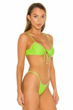 New ⌛ Camila Coelho 🩱 Swimsuits & Cover-Ups Camila Coelho Franny Top In Lime 💯 -Camila Coelho Sales COEL WX90 V2