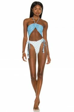 Buy 🎁 Camila Coelho 🩱 Swimsuits & Cover-Ups Camila Coelho Andressa One Piece In Blue Dot ✨